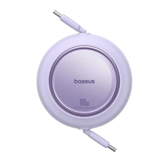 Baseus Free2Pull Mini 1.5m USB-C to USB-C 100W Retractable Cable &ndash; Purple